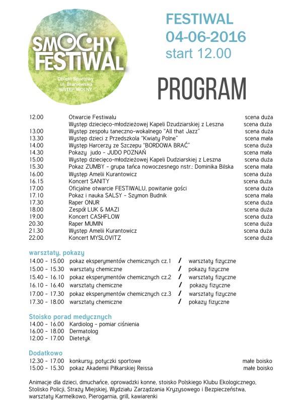 Smochy Festiwal Program